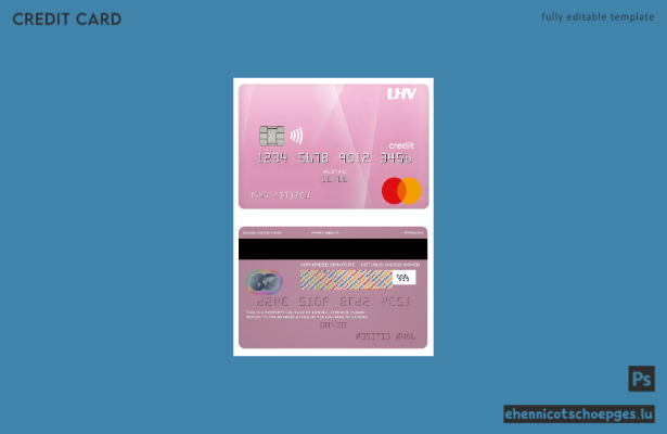 Beispielvorschau der LHV Bank Kreditkarte (Estnisches Bankhaus)